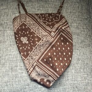 Brown tank top bandana top from dennys in size small